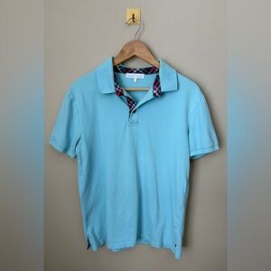 Men’s Large Jared Lang Bright Blue Cotton Polo Short Sleeve